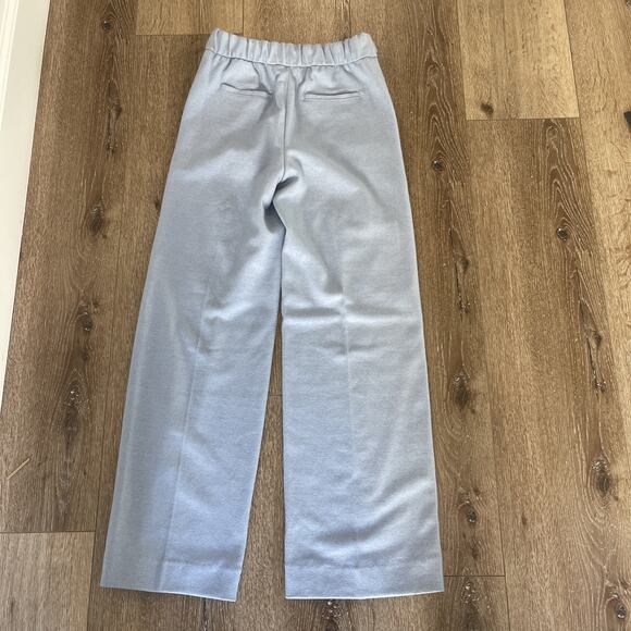 Banana Republic Women Sz 4 Wool Blend Wide Leg Trouser Pant Light Blue Stretch - Picture 11 of 13